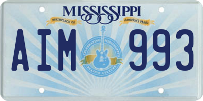 MS license plate AIM993