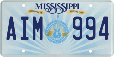 MS license plate AIM994