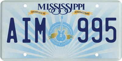 MS license plate AIM995