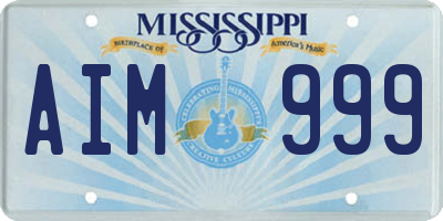 MS license plate AIM999