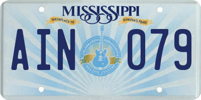 MS license plate AIN079