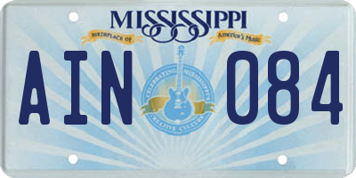 MS license plate AIN084