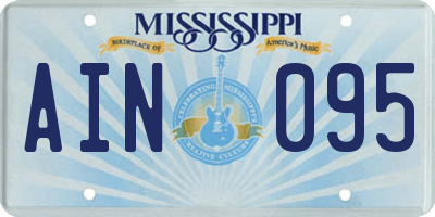 MS license plate AIN095