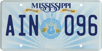 MS license plate AIN096