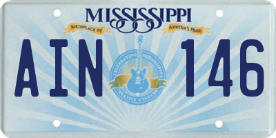 MS license plate AIN146