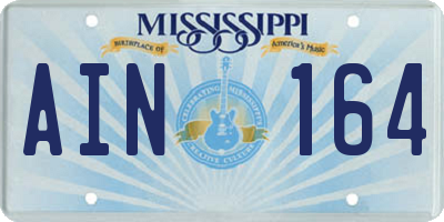 MS license plate AIN164