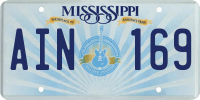 MS license plate AIN169