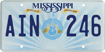 MS license plate AIN246