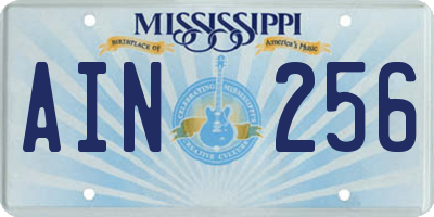 MS license plate AIN256