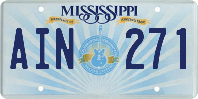 MS license plate AIN271