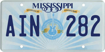 MS license plate AIN282