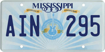 MS license plate AIN295