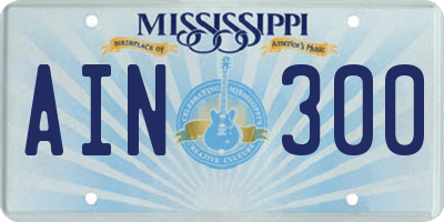 MS license plate AIN300