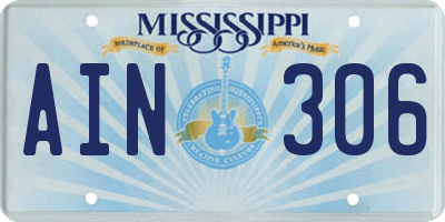 MS license plate AIN306