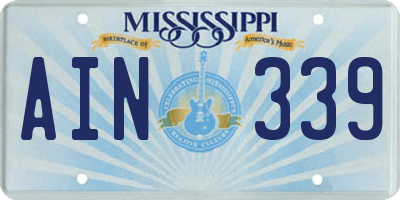 MS license plate AIN339