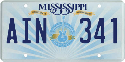 MS license plate AIN341