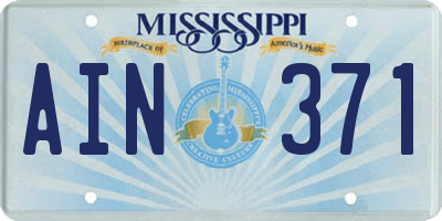 MS license plate AIN371