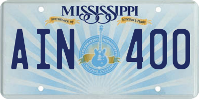 MS license plate AIN400