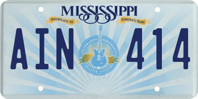 MS license plate AIN414