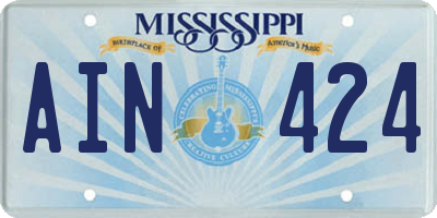 MS license plate AIN424