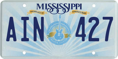 MS license plate AIN427