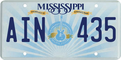 MS license plate AIN435