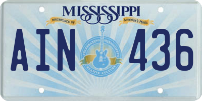 MS license plate AIN436