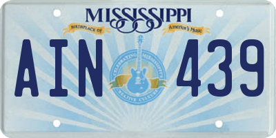 MS license plate AIN439