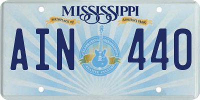 MS license plate AIN440