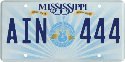 MS license plate AIN444