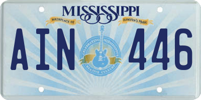 MS license plate AIN446