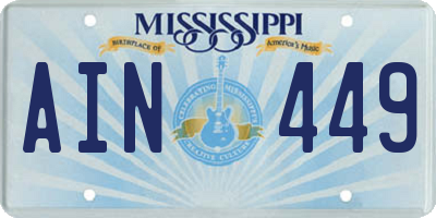MS license plate AIN449