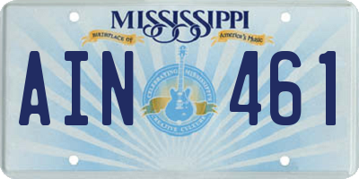 MS license plate AIN461