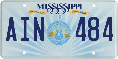 MS license plate AIN484