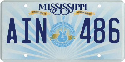 MS license plate AIN486