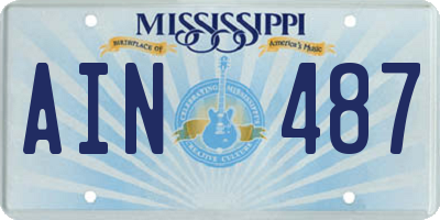 MS license plate AIN487