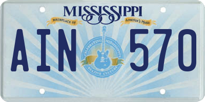 MS license plate AIN570