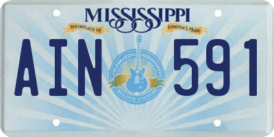 MS license plate AIN591