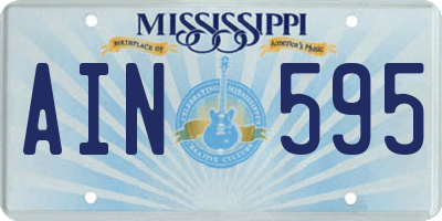 MS license plate AIN595