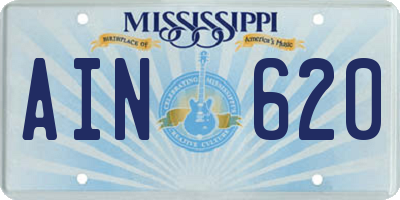 MS license plate AIN620