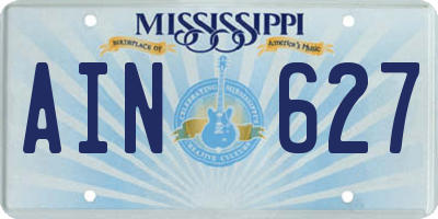 MS license plate AIN627