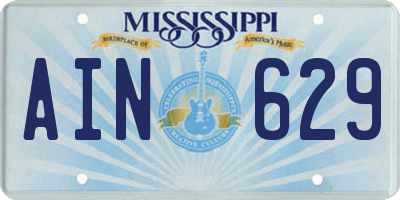 MS license plate AIN629