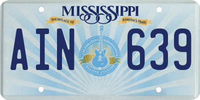MS license plate AIN639