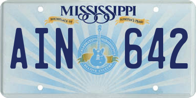 MS license plate AIN642