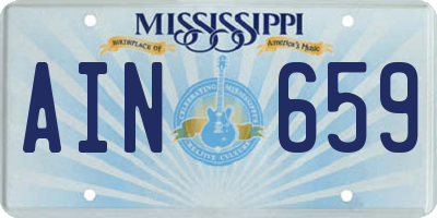 MS license plate AIN659