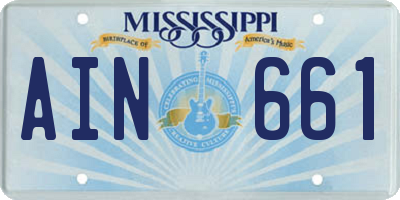 MS license plate AIN661