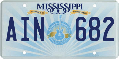 MS license plate AIN682