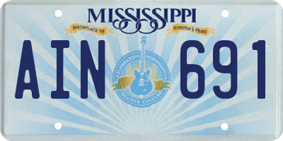 MS license plate AIN691