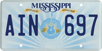 MS license plate AIN697