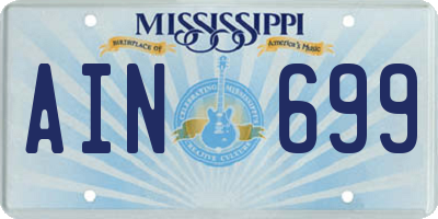 MS license plate AIN699